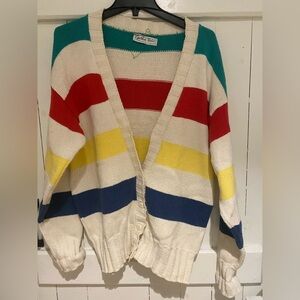 Vintage chunky Slouch Cotton Long Sweater Cardigan L